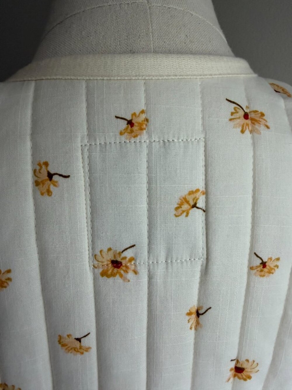 NEVER WORN Madewell Quilted Jacket Ivory Daisy Floral Print Full Zip - Picture 12 of 15